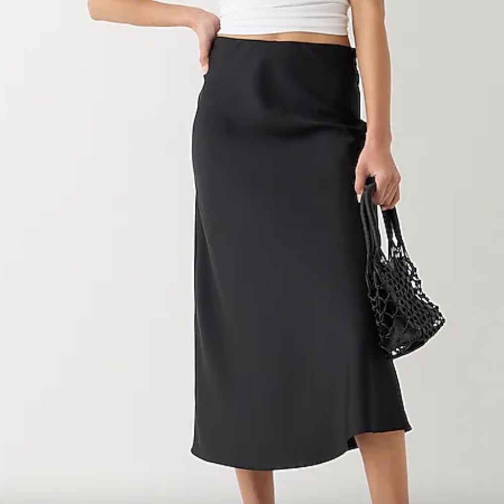 NWT J. Crew Gwyneth Black Slip Skirt, Size S